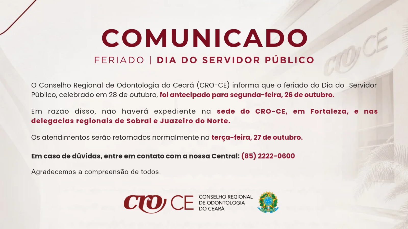 COMUNICADO | CRO-CE